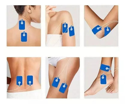 Masajeador Tens Electroestimulador 4 Parches Alivia El Dolor Color Blanco