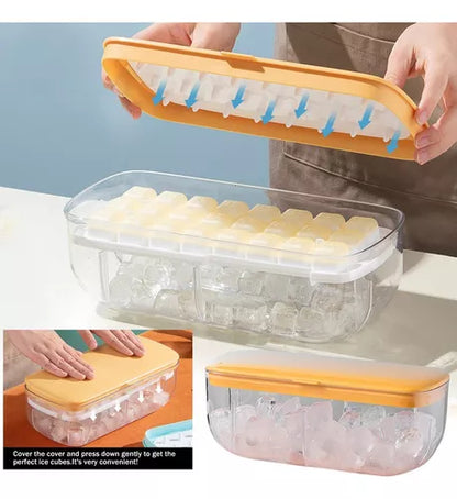 Bandeja De Hielo Cubetera Con Almacenamiento 2 Niveles