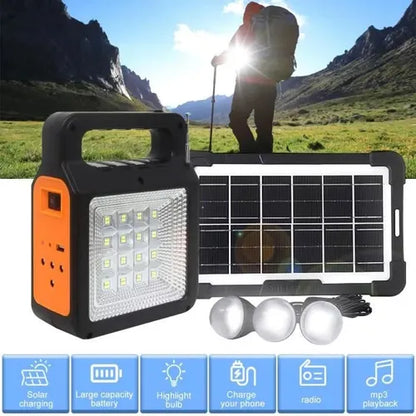 Lámpara Ampolletas Linterna Panel Kit Solar Para Exteriores