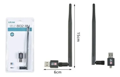 Antena Adaptador Wifi Genérica 802.11n Negra 150mb