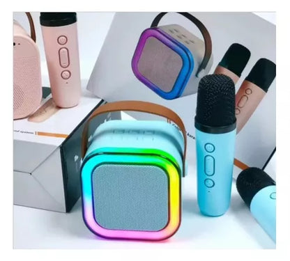 Mini parlante altavoz y micrófono portátil bluetooth Genérica K12 color celeste
