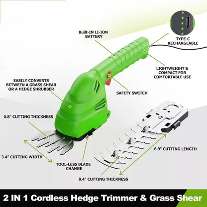 Cortadora De Setos Podadora De Césped Ramas Inalámbrico
