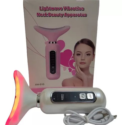 Aparato Rejuvenecedor Facial Y De Cuello Masajes Vibración Color Rosa claro