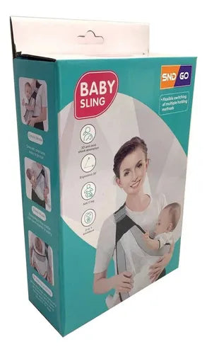 Canguro Ergonómico Fular Porta Bebé Ligero Ajustable Color Gris Liso Talla Único