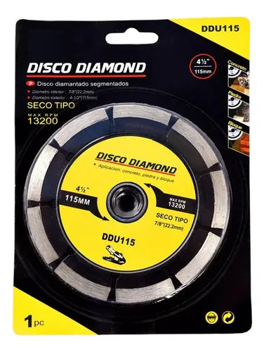 Disco Diamantado Cortes Rápidos 4 1/2 Ddu115h Tipo Seco