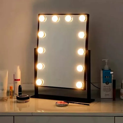 Espejo Maquillaje Tocador Profesional Led 12 Luces Usb 360°