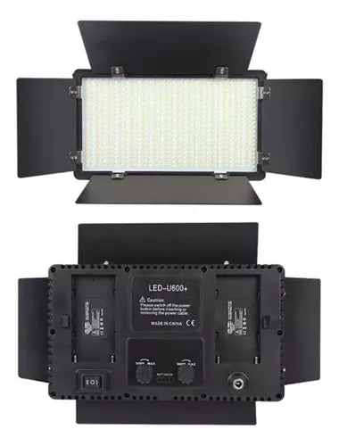 Kit Profesional Luz Relleno Con Trípode Reflector Pro 600led Estructura Negro Luz Blanco Frío