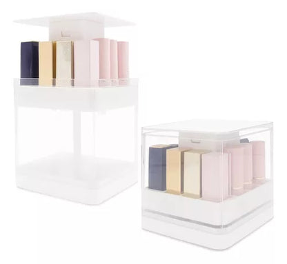 Caja De Almacenamiento Para Lápiz Labial Con Tapa Levantable Color Blanco