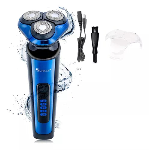 Afeitadora Eléctrica Portátil Ipx7 Recargable Surker Sk-9658 Color Azul