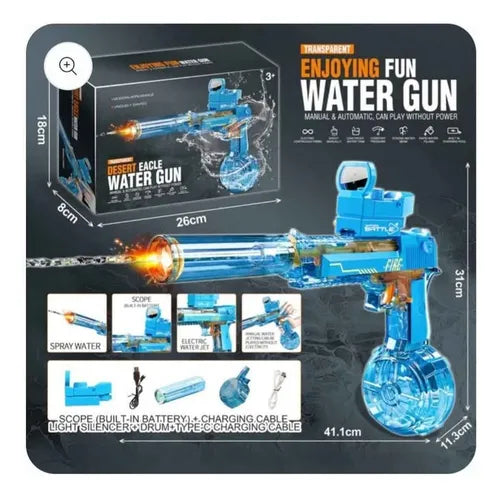 Pistola De Agua Juguete Niños Luces Led Desert Eagle