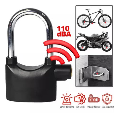 Candado Alarma Para Motos Bicicletas 110 Db Alarma Lock