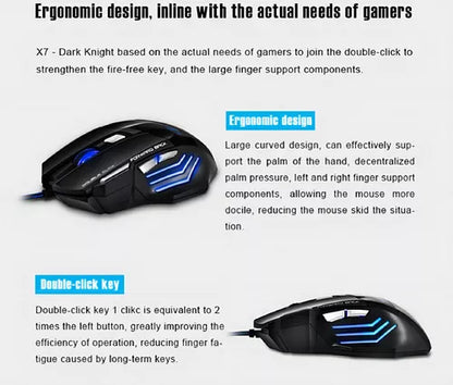 Mouse gamer de juego Weibo X7 3200 dpi negro