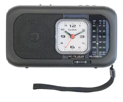 Radio Portátil Fm/am 3 Bandas Con Reloj Linterna