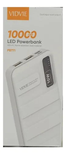 Cargador Portátil Power Bank Led Vidvie 10000mah (pb771) Color Blanco