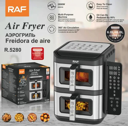 Freidora De Aire 6l+6l 2800w Pantalla Digital Raf R.5280
