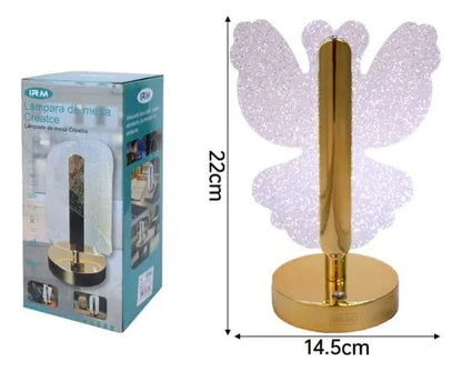 Lámpara De Mesa Decorativa Usb Acrílico En Forma De Mariposa