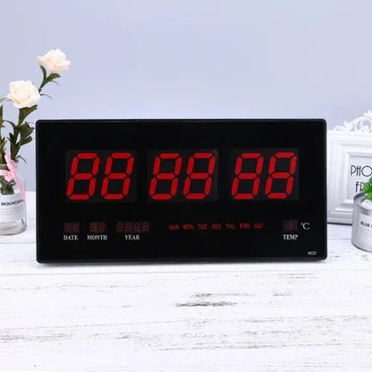 Reloj Digital Led Pared Alarma Calendario Temperatura