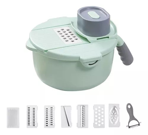 Picador Rallador Cortador Verduras Giratorio Multiusos 9en1