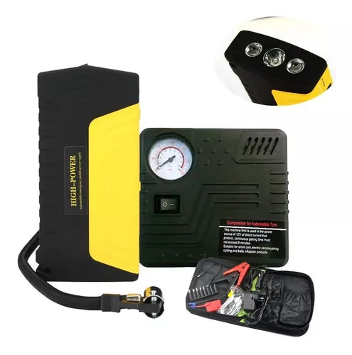 Compresor De Aire Auto Kit Partidor + Inflador De Neumáticos