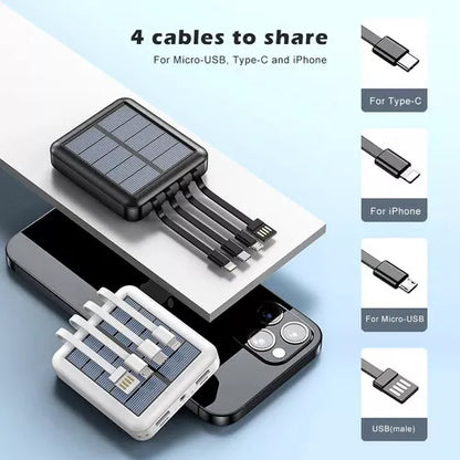 Bateria Portatil Externa 20.000 Mah 2 Usb Solar Powerbank Color Negro