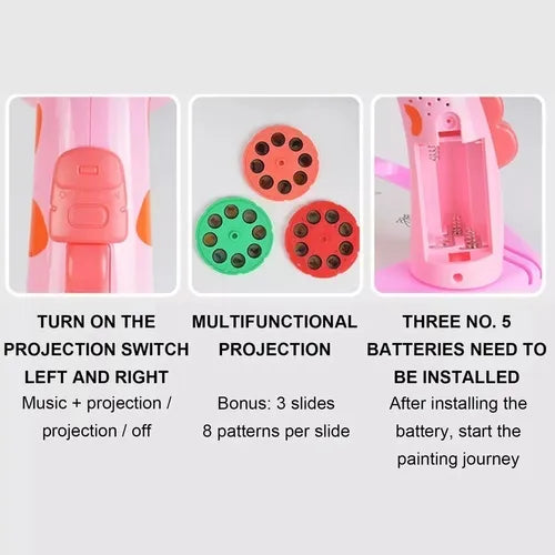 Mesa Proyector De Dibujo Led Didáctico Pizarra Mágica Jirafa