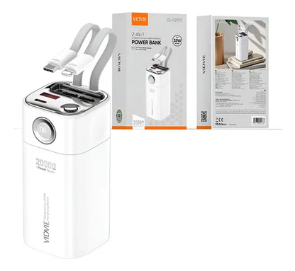 Power Bank Portátil Banco De Energía 2 En 1 Vidvie Pb711