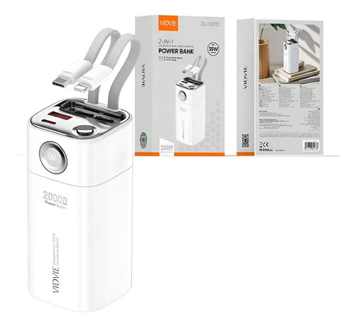 Power Bank Portátil Banco De Energía 2 En 1 Vidvie Pb711