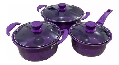 Set De Ollas Cocina Batería Antiadherente 14 Piezas