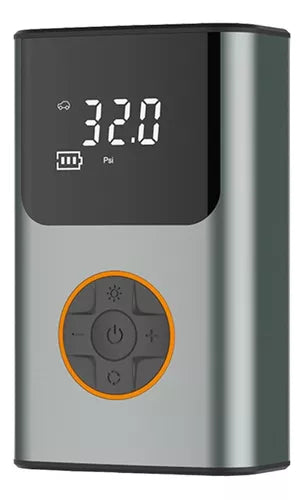 Compresor Inflador De Aire Portátil Digital 2000mah*2 Color Gris