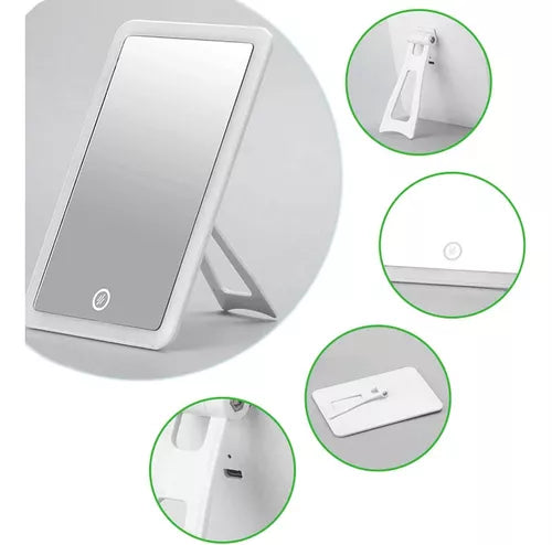 Espejo De Maquillaje Luz Led Táctil De Tocador Yb-016
