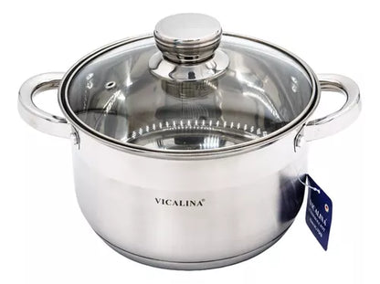Olla Cacerola De Acero Con Tapa Vicalina Vl-7016 8,5lts