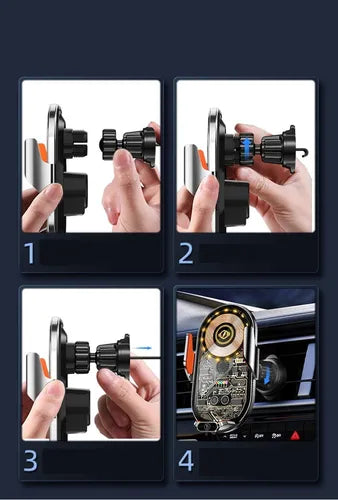 Cargador Para Vehículos Carga Rápida Inalámbrico Q18-c Color Negro