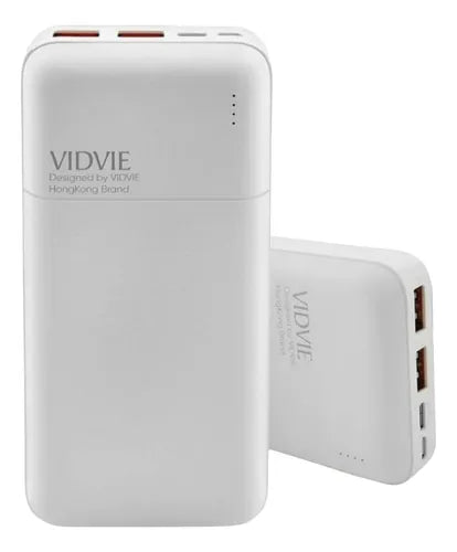 Cargador Portátil Power Bank Batería Externa 20000mah Vidvie Color Blanco