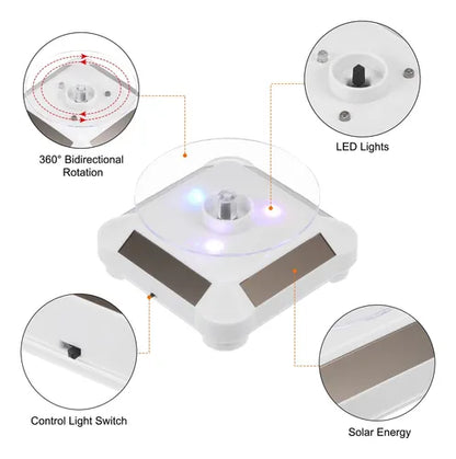 Exhibidor Mostrador De Joyas Giratorio 360° Panel Solar