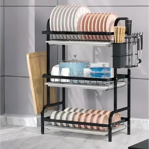 Escurridor De Platos Seca Cubiertos Metal 3 Niveles Mesada