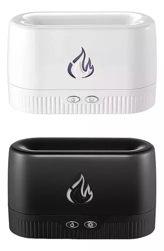 Difusor De Aromas Humidificador Efecto Flama Esencias Aceite Color Blanco