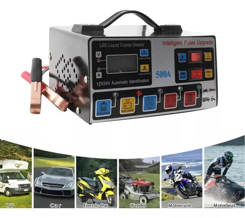 Cargador De Batería Automático Inteligente Auto Moto Camión