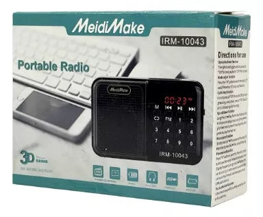 Radio Fm Usb Tf Pantalla Digital Recargable Irm-10043
