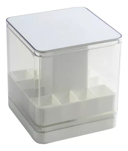 Caja De Almacenamiento Para Lápiz Labial Con Tapa Levantable Color Blanco