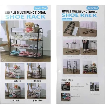 Zapatero Rack 4 Niveles Organizador Estante Multifuncional