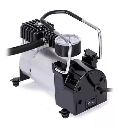 Compresor Aire Metalico Vehiculo 12v Auto Moto Color Plateado