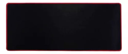 Mouse Pad Gamer Xl Para Pc Antideslizante Alfombrilla Cosida Color Negro Con Rojo Diseño Impreso Liso