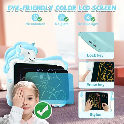 Tablet Pizarra Infantil Mágica Lcd 10 Pulgadas Unicornio