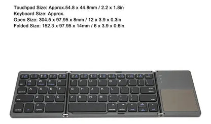 Teclado Plegable Inalámbrico Touchpad Mk-1008
