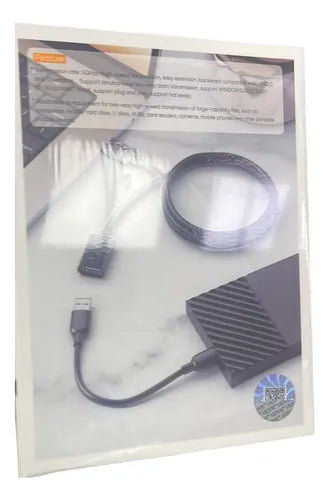 Cable Extensión Hembra Macho Usb 3.0 5gbps 2mt Vidvie Hd06-2 Color Negro