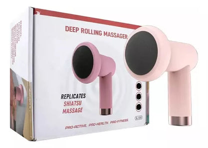 Masajeador Rodante Profundo Shiatsu 5 Cabezales Fitness Color Rosado
