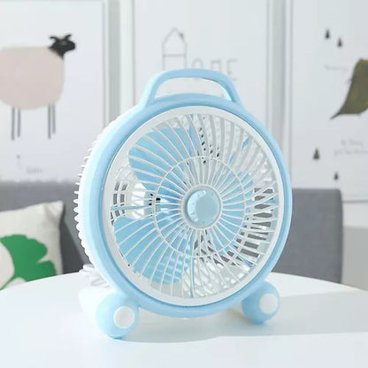 Mini Ventilador De Escritorio Super Silencioso Rx01-189a Color Blanco Con Celeste