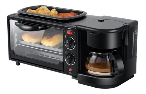 Máquina Para Hacer Desayuno 3 En 1 Horno Cafetera Sarten