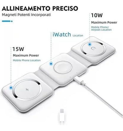 Cargador Inalámbrico Magnético 3 En 1 Vidvie Wlc1408
