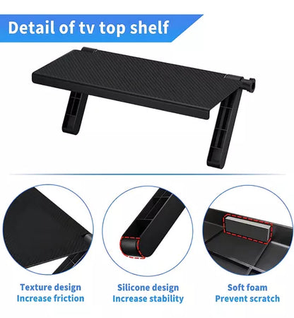 Estante Superior Para Pantallas Tv O Pc Ajustable Repisa Color Negro